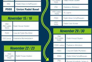 Notre programme de tournois pour Novembre !